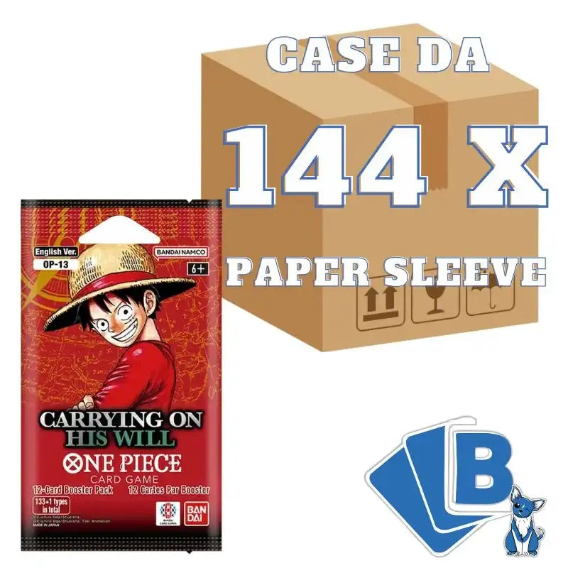 One Piece OP13 Paper Sleeve Booster Carrying on His Will - Case 144 Paper  Sleeves - TCG Originale e Sigillato | Spedizione Veloce | Baruzcard   BaruZcard Tcg & Accessori
