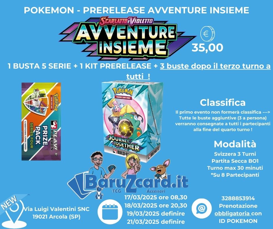 Prerelease Avventure Insieme - Dal 17.03 iscrizione obbligatoria !