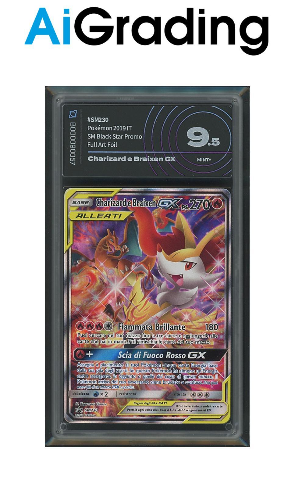 Charizard e Braixen GX SM230 Gradata AiGrading Voto 9,5 - B000090057