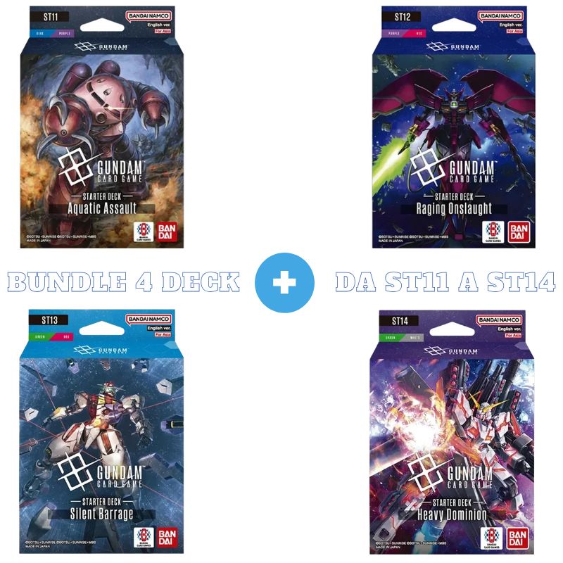 Gundam Card Game Starter Deck Bundle ST11 ST12 ST13 ST14 – 4 Mazzi ENG
