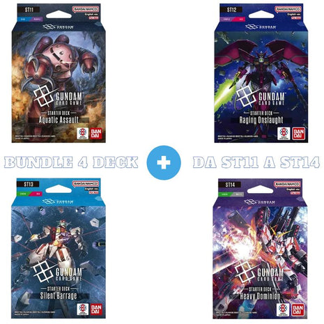Gundam Card Game Starter Deck Bundle ST11 ST12 ST13 ST14 – 4 Mazzi ENG