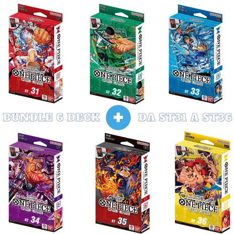 One Piece Card Game Starter Deck ST31 + ST32 + ST33 + ST34 + ST35 + ST36 Bundle ENG