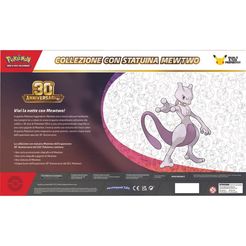 Pokémon 30° Anniversario – Bundle Collezioni con Statuina Mew & Mewtwo (IT)