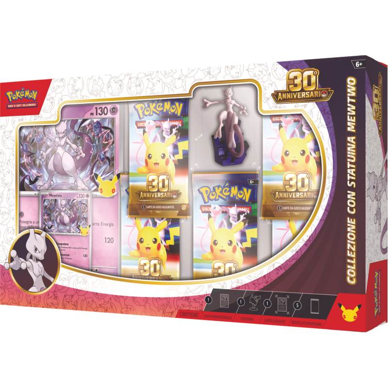 Pokémon 30° Anniversario – Bundle Collezioni con Statuina Mew & Mewtwo (IT)