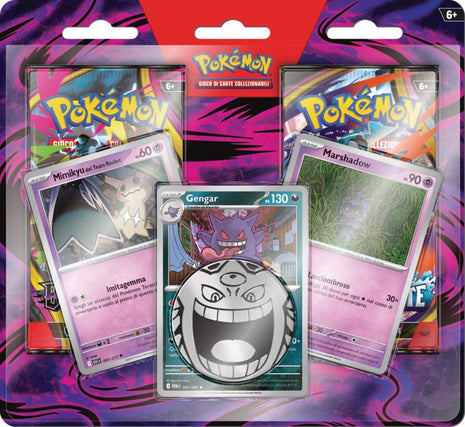 Pokémon Case 12x Blister 2 Buste Gengar, Marshadow e Mimikyu ITA