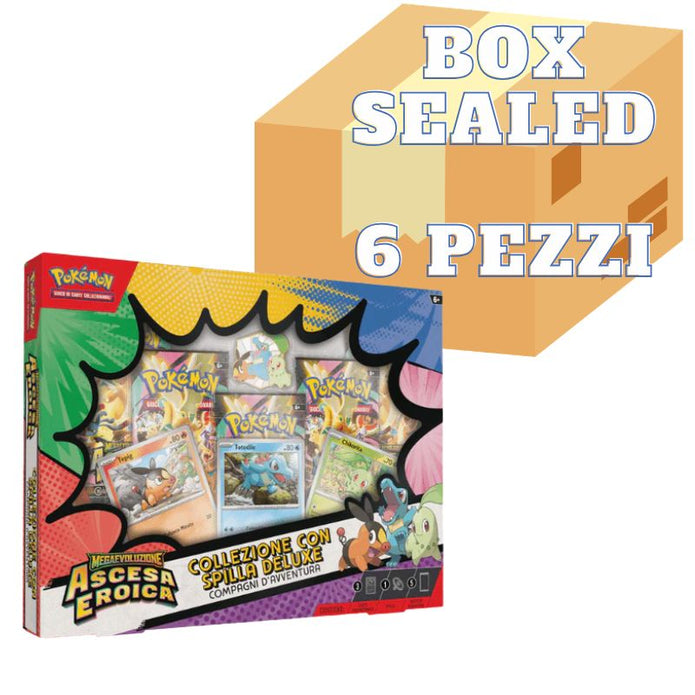 Pokémon Collezione con Spilla Deluxe Sealed Case Ascesa Eroica - 6x Collezioni ITA