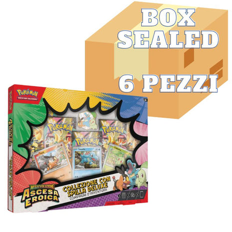 Pokémon Collezione con Spilla Deluxe Sealed Case Ascesa Eroica - 6x Collezioni ITA