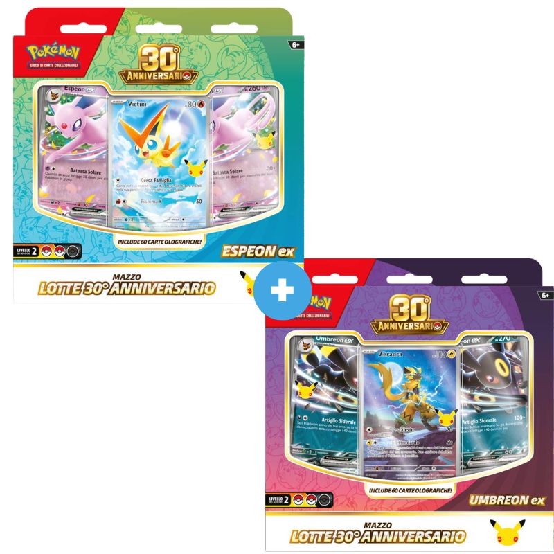 Pokémon 30° Anniversario – Bundle Mazzi Lotte Umbreon-ex & Espeon-ex (IT)