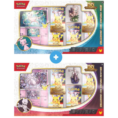 Pokémon 30° Anniversario – Bundle Collezioni con Statuina Mew & Mewtwo (IT)
