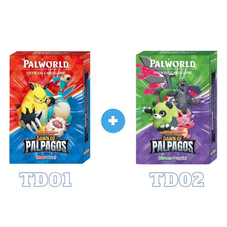 Palworld Official Card Game – Bundle Trial Deck TD01 + TD02 Dawn of Palpagos ENG