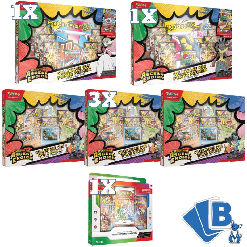 Pokémon Ascesa Eroica Bundle Promo Lucario Gardevoir Primi Compagni Spilla ITA The Pokèmon Company
