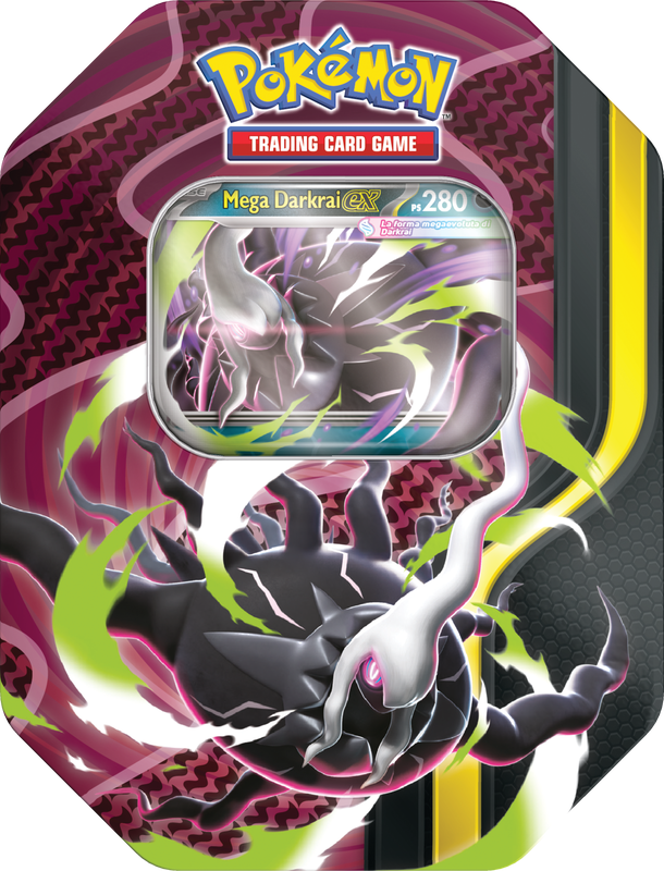Pokémon Tin da Collezione Megaforze – Bundle 3x - Mega Dragonite-ex, Mega Darkrai-ex e Mega Zeraora-ex ITA