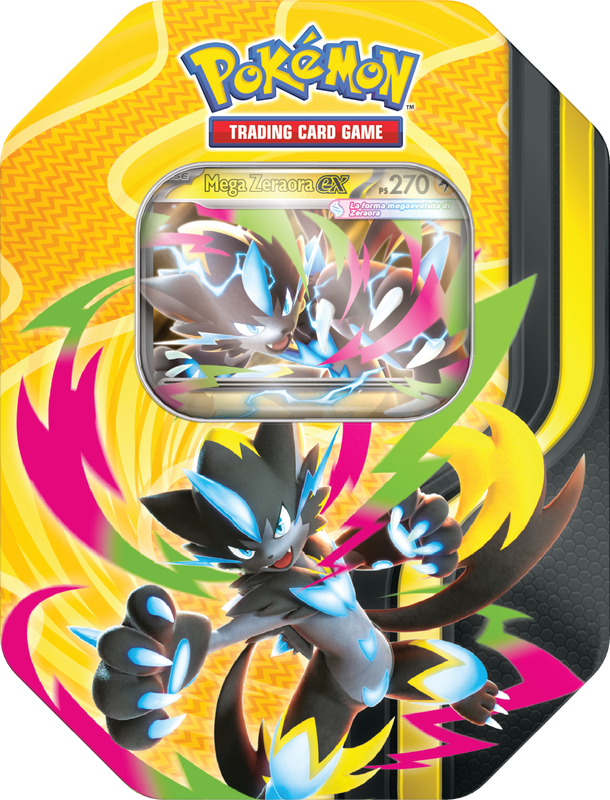 Pokémon Tin da Collezione Megaforze – Bundle 3x - Mega Dragonite-ex, Mega Darkrai-ex e Mega Zeraora-ex ITA