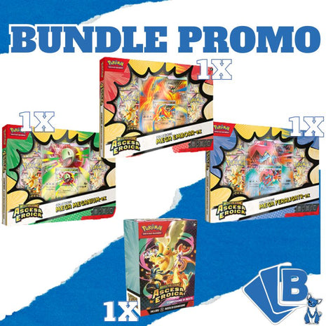Pokémon Baruz Bundle Promo Trio Ascesa eroica e Bundle 6 Buste ITA