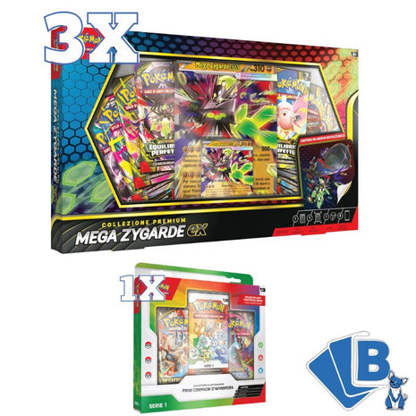 Pokémon Bundle Primi Compagni + 3x Collezione Premium Mega Zygarde EX ITA