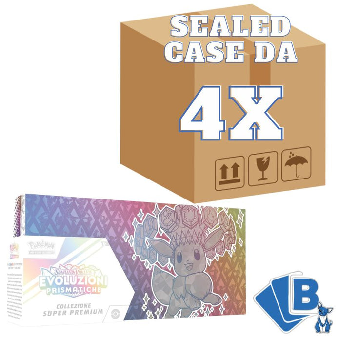 Pokemon Sealed Case 4x Super Premium Collection Evoluzioni Prismatiche 8.5 ITA