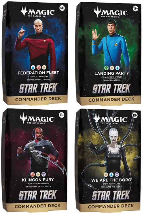 Magic The Gathering Star Trek Commander Decks Display 4 Mazzi Completi – ENG