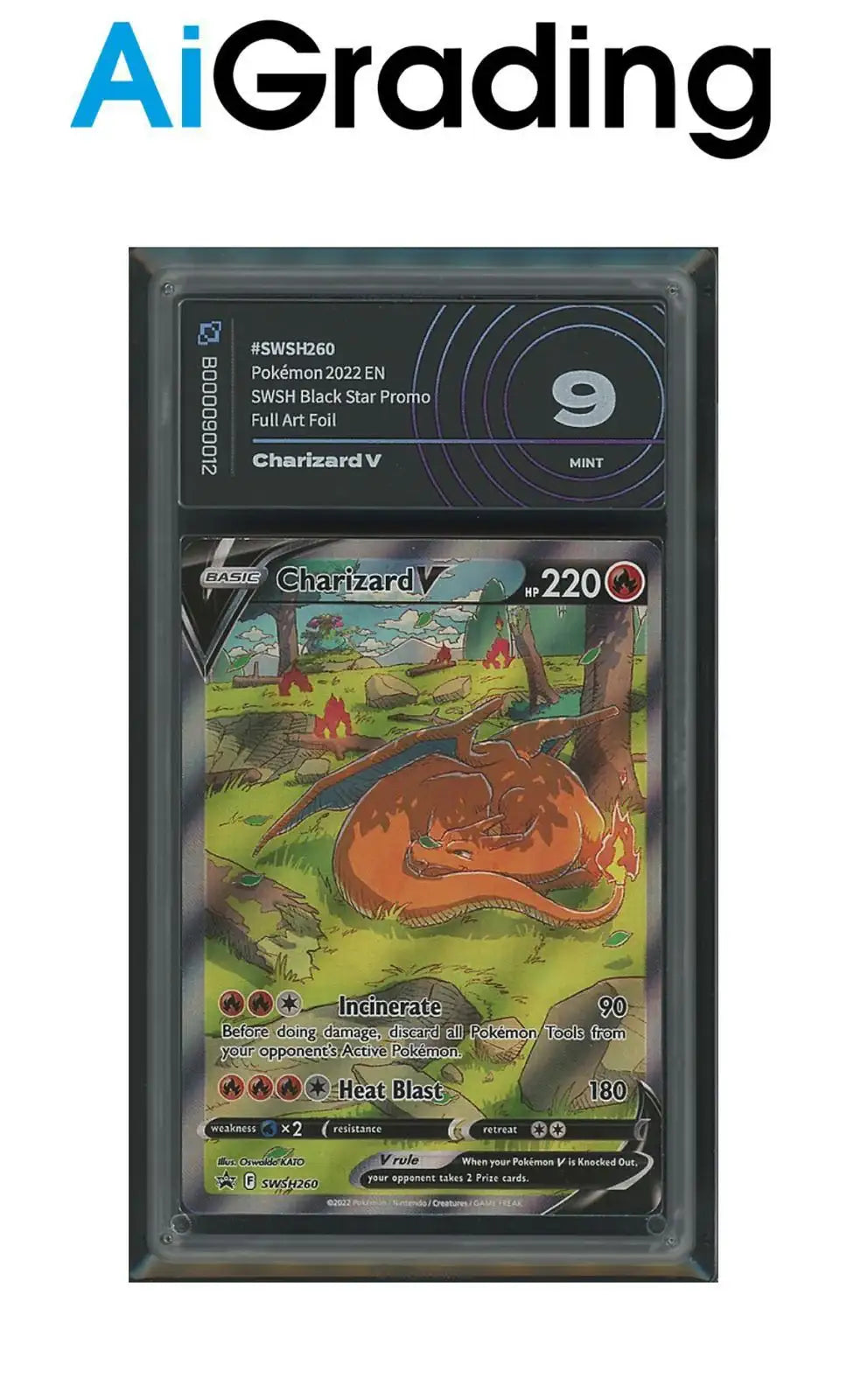 Charizard V Black Star Promo SWSH260 Gradata AiGrading Voto 9 - B000090012