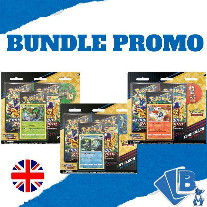 Crown Zenith Pin Collection Inteleon - Rillaboom - Cinderace ENG