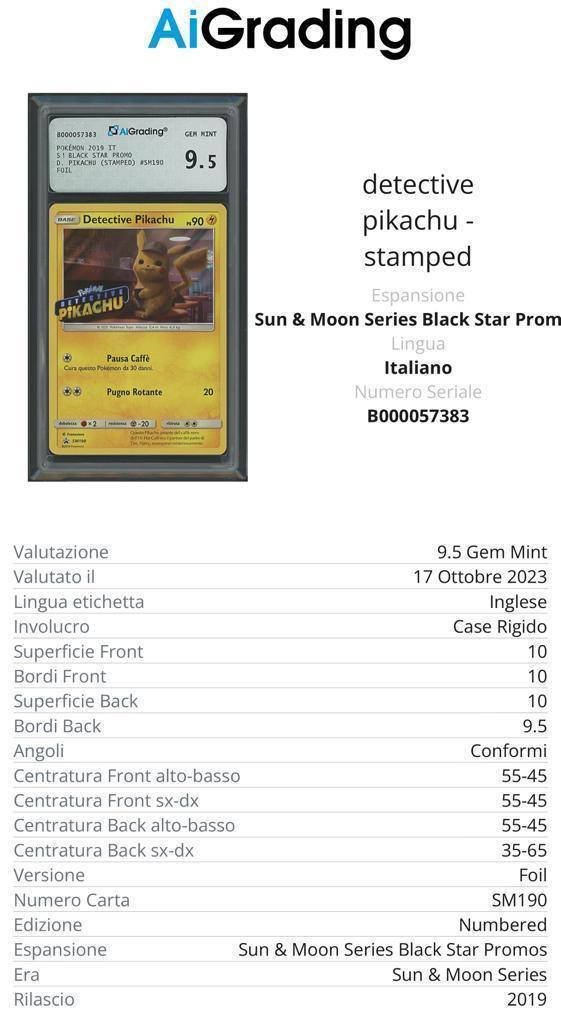 Detective Pikachu Stamped ITA 9,5