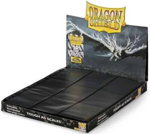 Dragonshield 18-Pocket Pages Side-Loading Black Not Glare