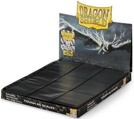Dragonshield 18-Pocket Pages Side-Loading Black Not Glare