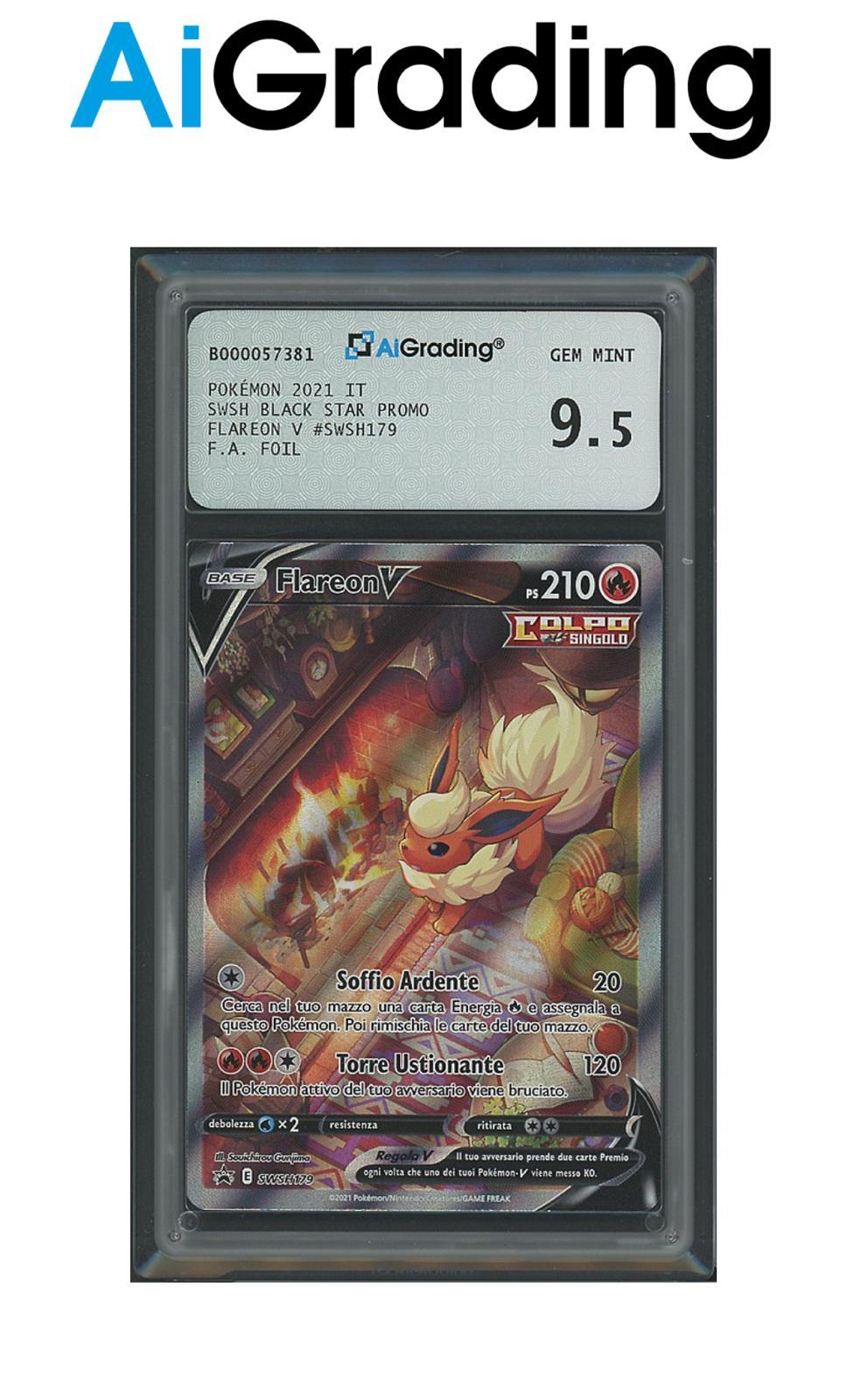 Flareon V Black Star Promo SWSH179 Full Art Foil Gradata 9,5 -