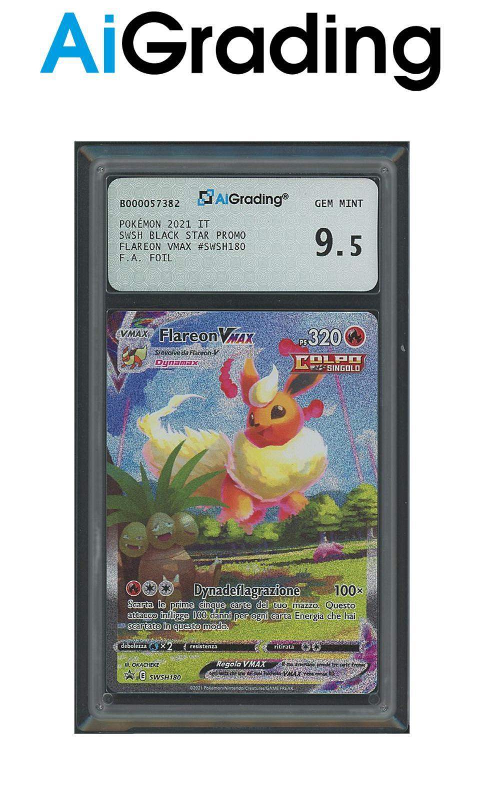 Flareon VMax Black Star Promo SWSH180 Full Art Foil Gradata 9,5