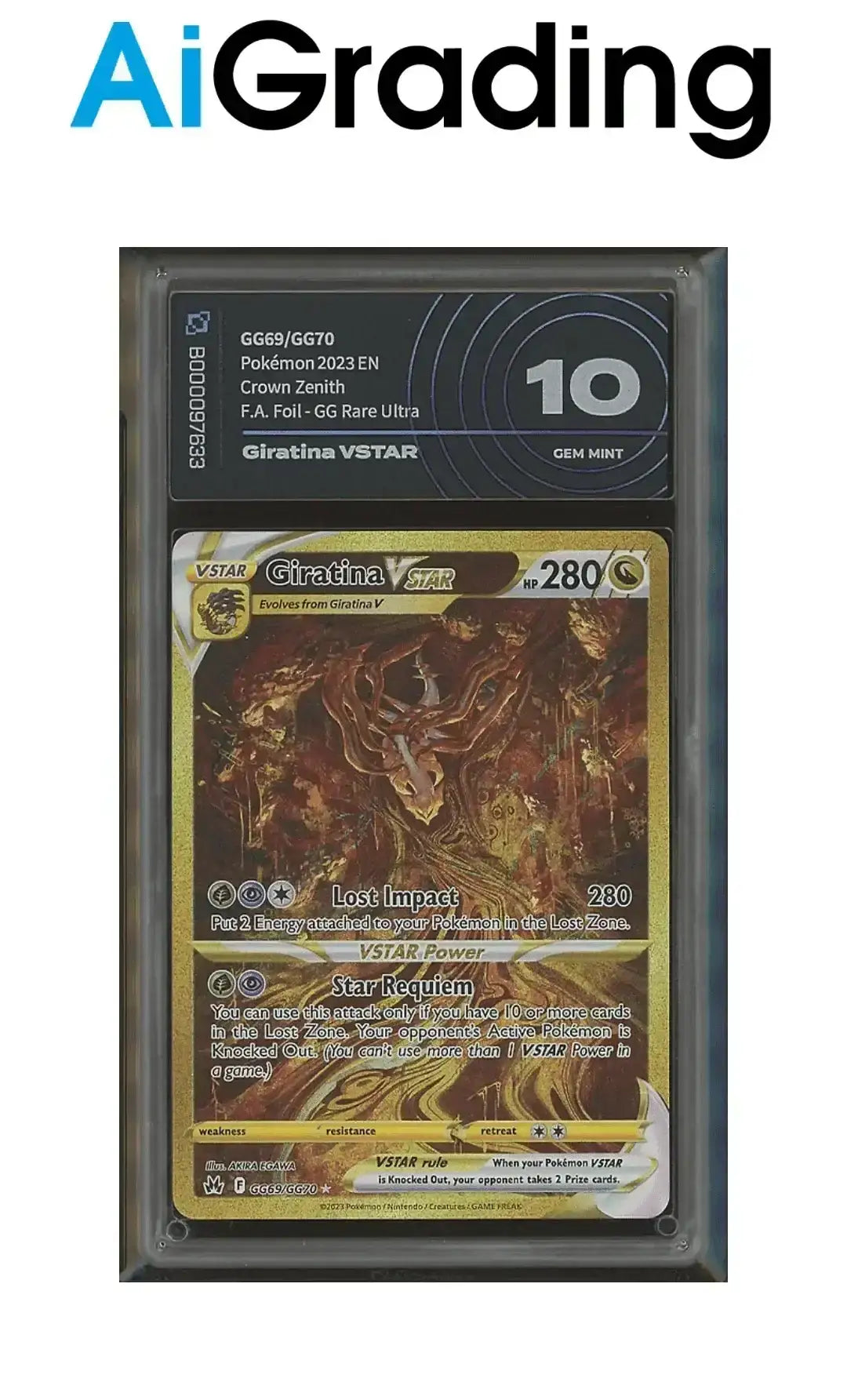 Giratina Gold Crown Zenith AiGrading Voto 10 - B000097633