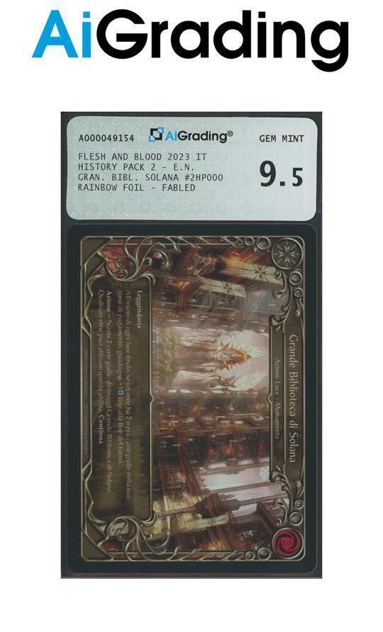 Grande Biblioteca di Solana History Pack 2 Flesh and Blood ITA Fabled Raimbow Foil 9,5 Toploader