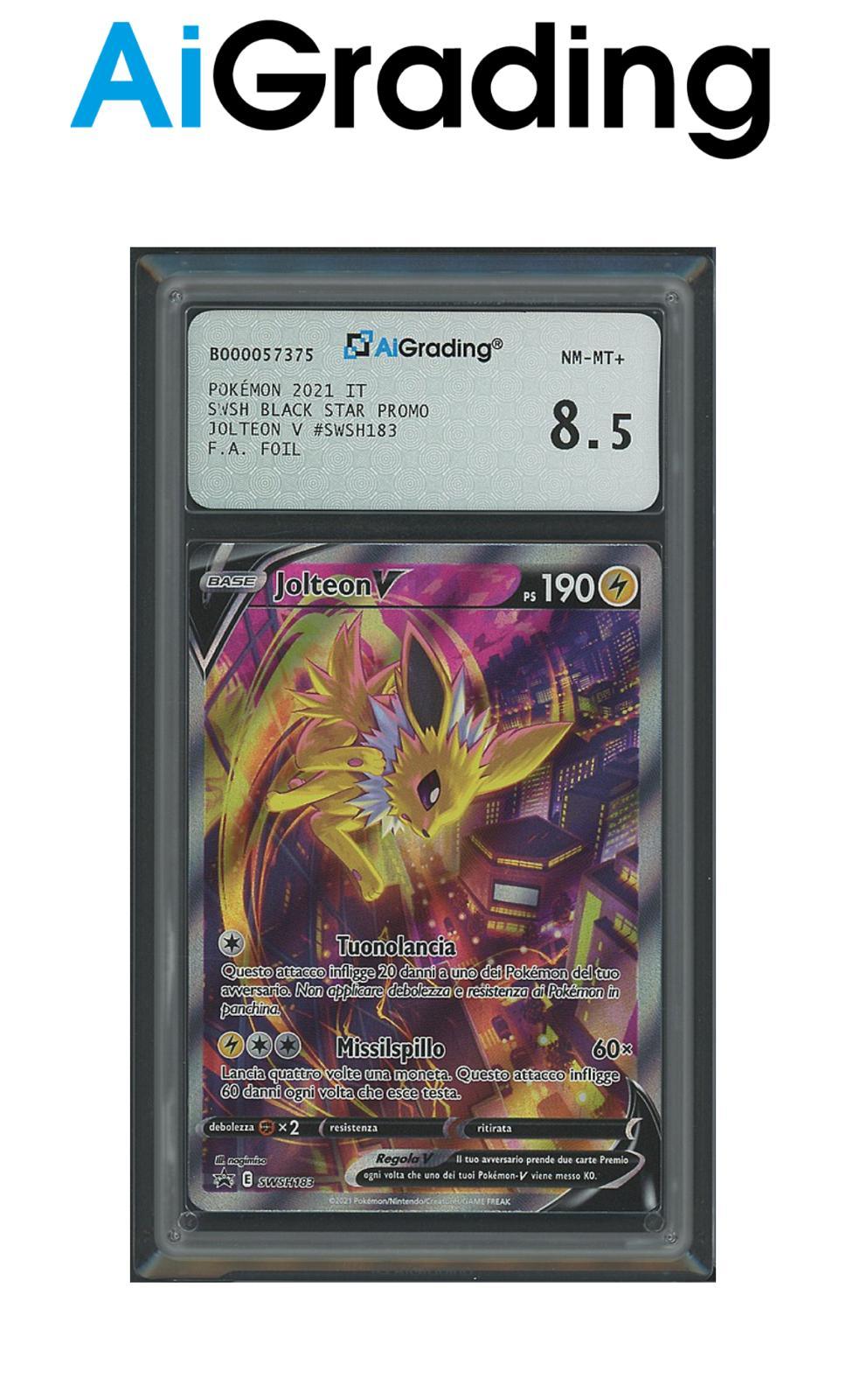 Jolteon V Black Star Promo SWSH183 Full Art Foil Gradata 8,5 -