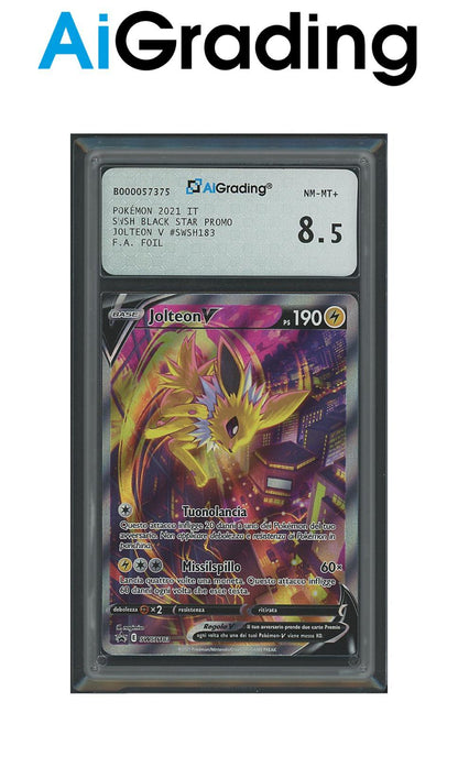 Jolteon V Black Star Promo SWSH183 Full Art Foil Gradata 8,5 -