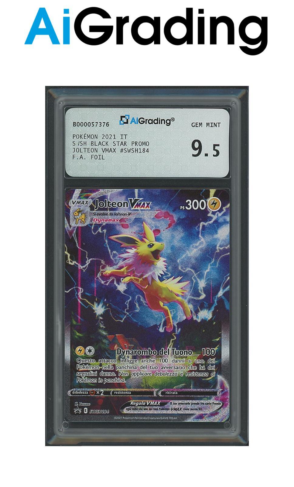 Jolteon VMax Black Star Promo SWSH184 Full Art Foil Gradata 9,5 -