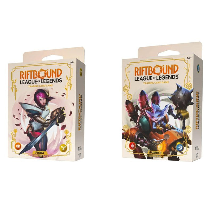 LOL Riftbound TCG Bundle Spiritforged Champion Decks Fiora & Rumble ENG