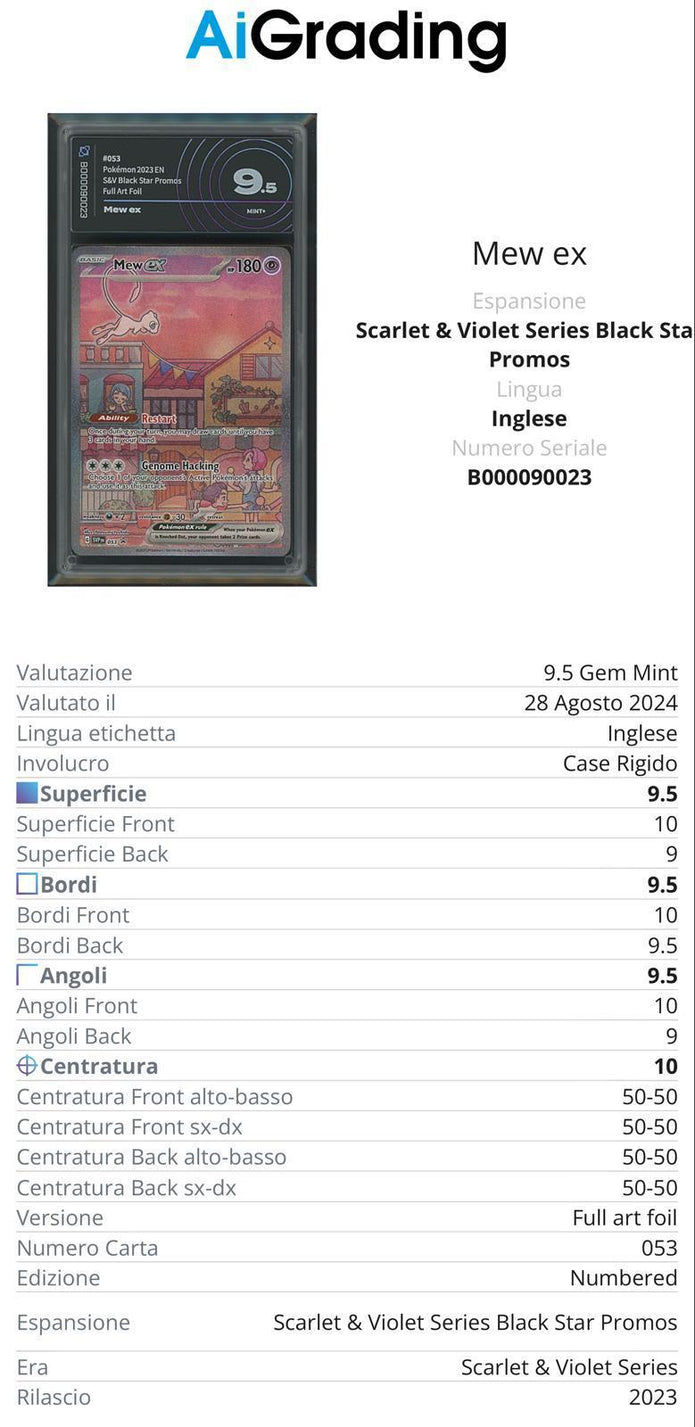 Mew Ex Black Star Promo 053 Gradata AiGrading Voto 9,5 - B000090023