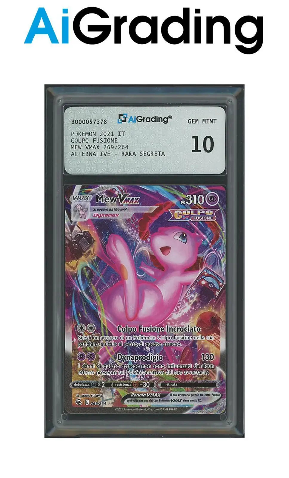 Mew Vmax Full art foil alternative art 269/264 Gradata 10