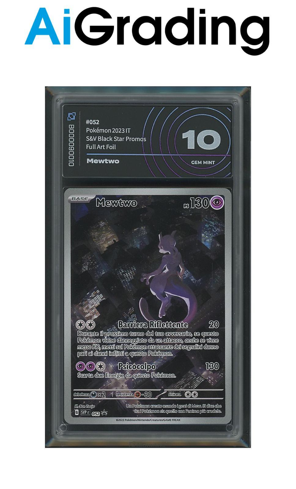 Mewtwo Black Star Promo 052 151 Gradata AiGrading Voto 10 - B000090010 -