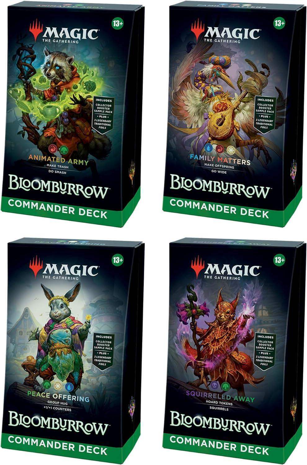 MTG Bloomburrow Commander Decks Display 4 mazzi ENG