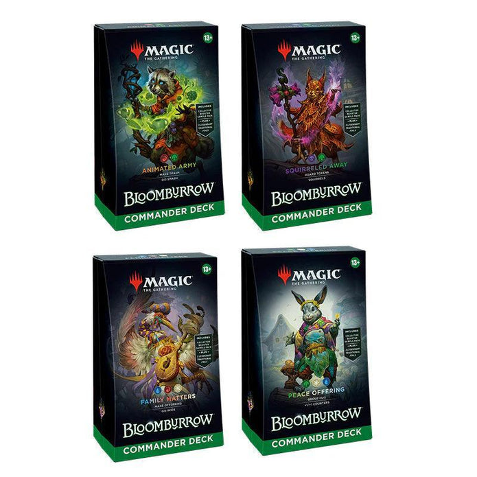 MTG Bloomburrow Commander Decks Display 4 mazzi ITA