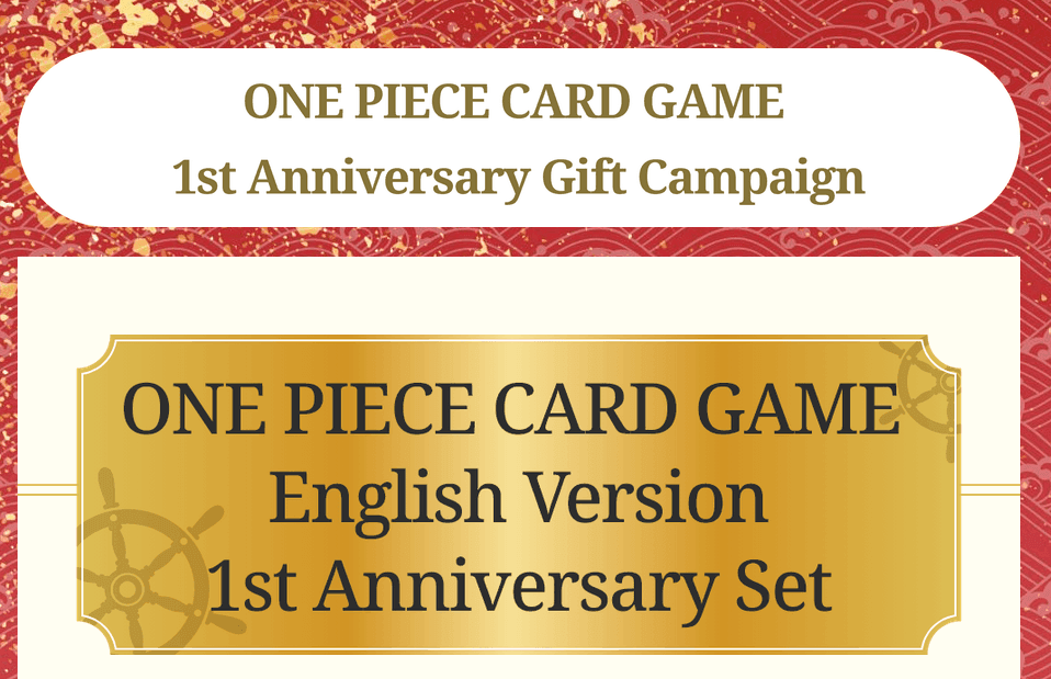 One Piece Card Game English Version 1st Year Anniversary Set
