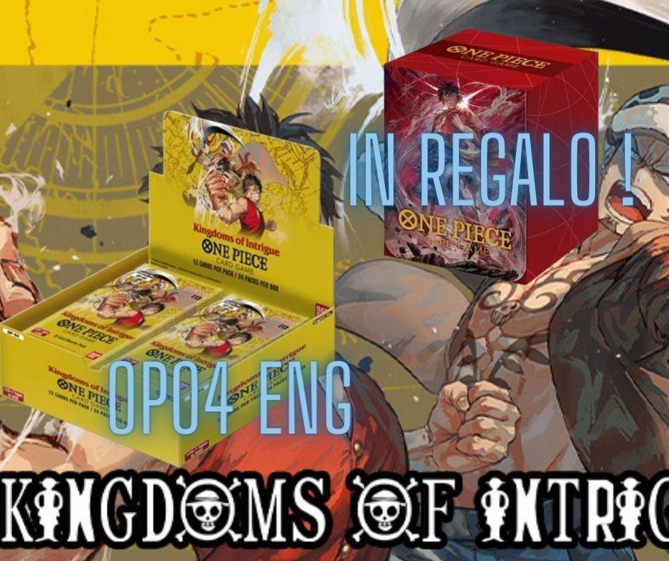 One Piece Card Game OP04 Kingdoms of Intrigue Box ENG con porta Deck Limited