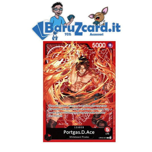 One Piece Card Game Portgas D Ace Leader PROMO Preordine 27/11/2023 op3 op2 op1