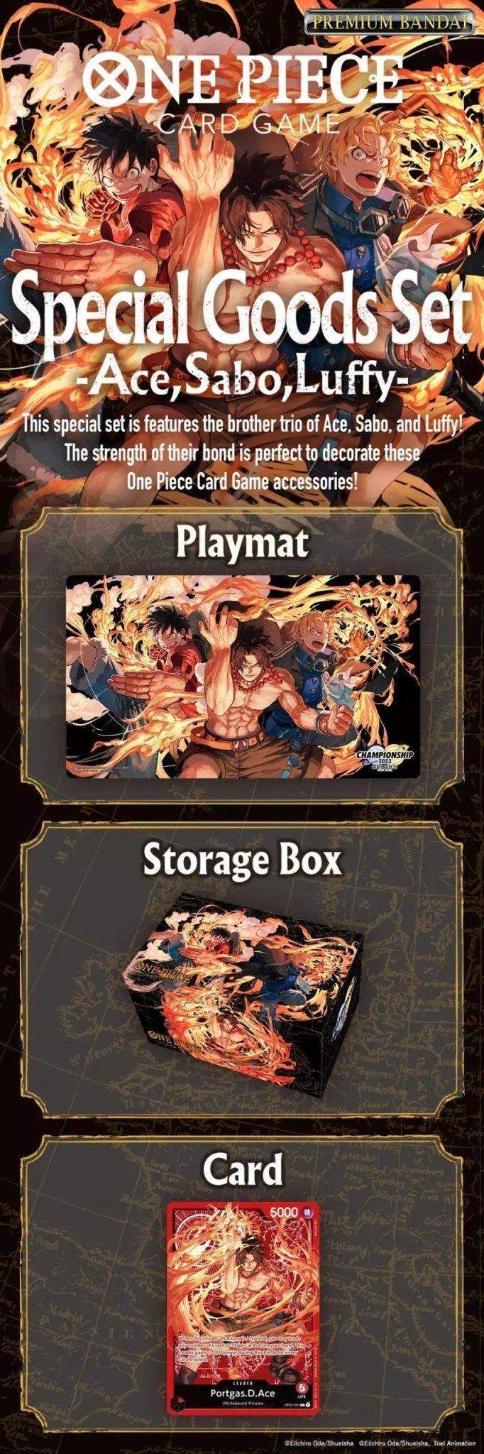 One Piece Card Game Special Goods Set Ace Sabo Luffy 3X