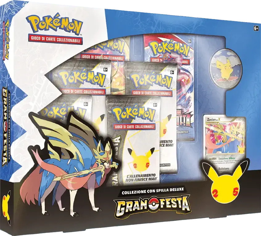 Pokemon 25th: Celebrations Eng - Collezione con Spilla Deluxe Gran Festa