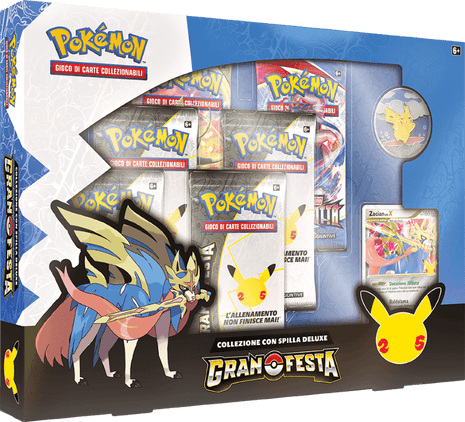 Pokemon 25th: Celebrations Eng - Collezione con Spilla Deluxe Gran Festa