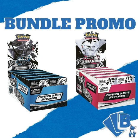 Pokemon Box Sigillato Bundle 6 Buste Luce Nera + Fuoco Bianco ITA