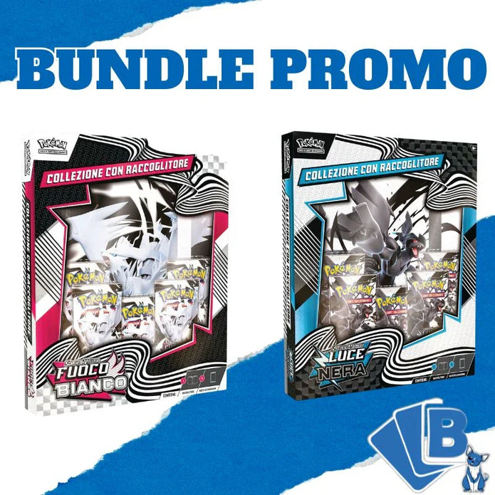 Pokemon Bundle Collezione Raccoglitore Luce Nera e Fuoco Bianco