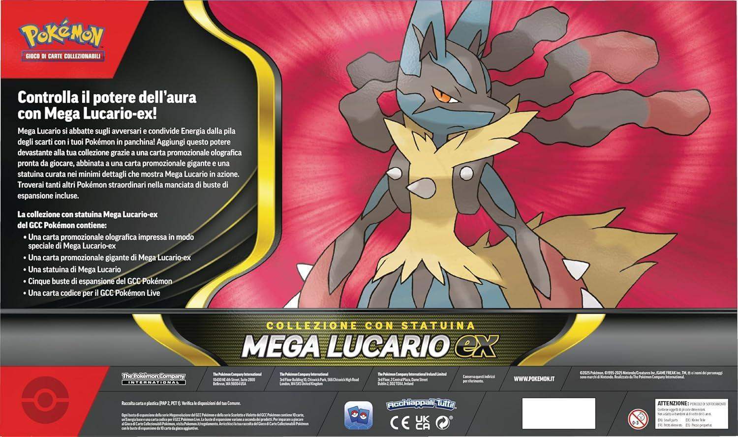 Pokemon Collezione con statuina Mega Lucario Ex ITA - Case 6 Pezzi