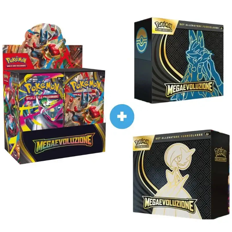 Pokèmon Megaevoluzione Bundle Box e 2 Set Allenatore Fuoriclasse ITA
