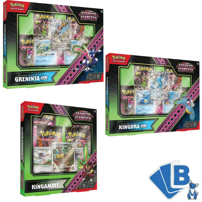 Pokemon Segreto Fiabesco bundle collezioni Kingra Greninja e Kingambit